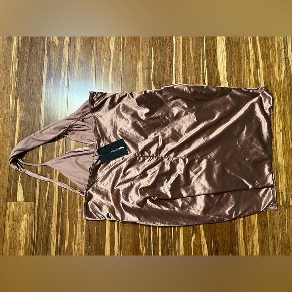 Fashion Nova Satin Dress in Rich Copper - Picture 5 of 6